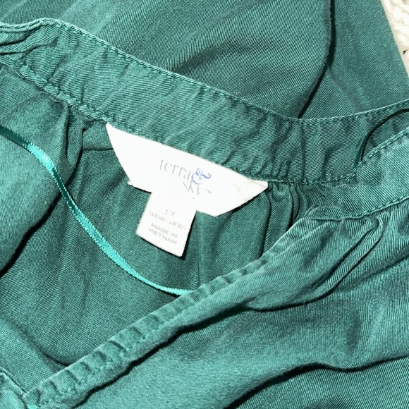 Terra & Sky Deep Green Long Sleeve Dress size 1X with pockets - Picture 3 of 8